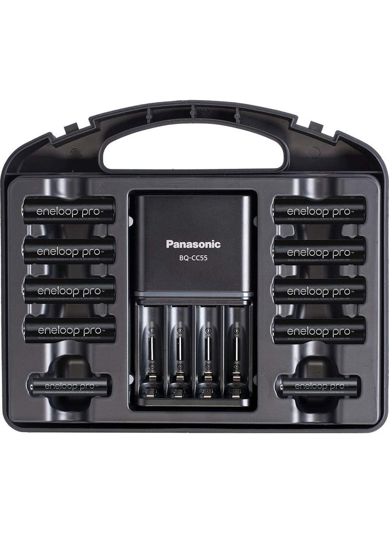 eneloop Panasonic KKJ55KHC82A eneloop pro High Capacity Rechargeable Batteries Power Pack 8AA 2AAA 4 Hour Quick Battery Charger and Plastic Storage Case  - Image 3