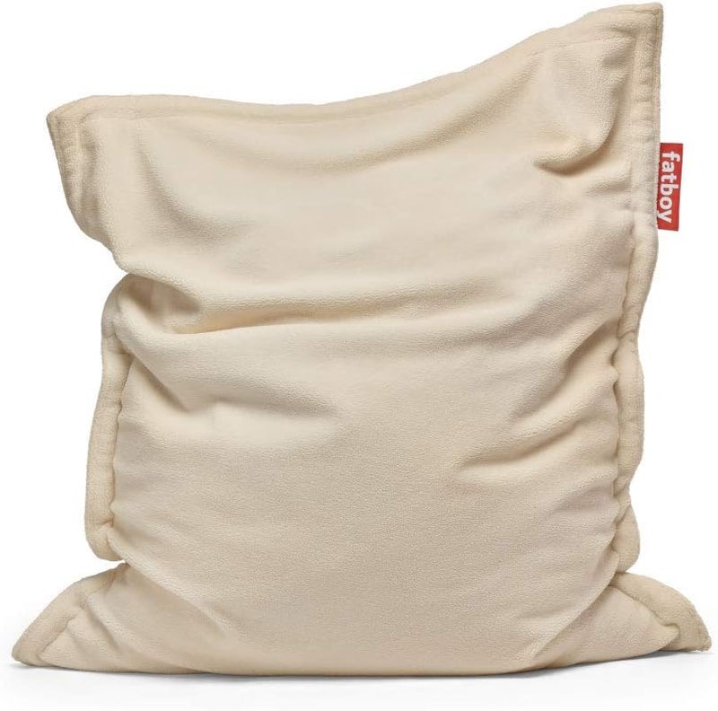 Fatboy Original Slim Teddy Bean Bag | Super soft | Designed for indoor use | Removable cover | outer fabric: 100% polyester | non-woven polyester | 120 x 155 cm - Off white
