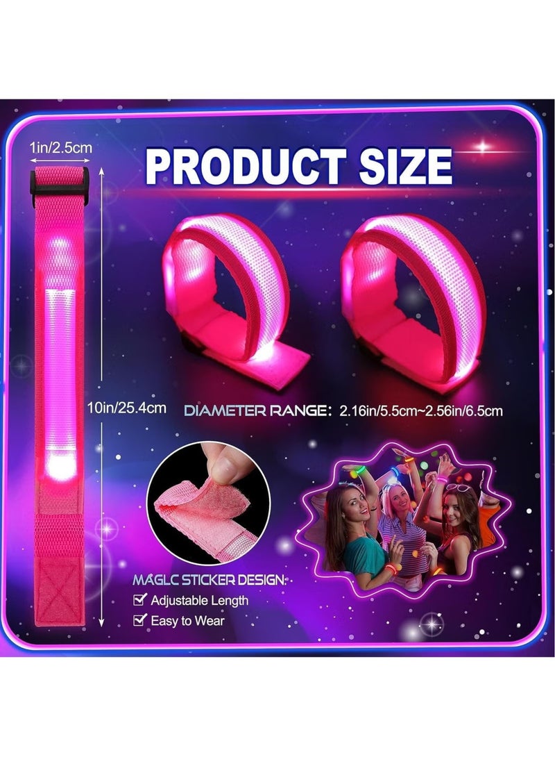Ailily 8 PCS LED Light Up Bracelets for Kids Adults LED Glow Flashing Arm Wrist Bands Glow in The Dark Party Supplies for Night Events Safety Party Favors Concerts Rave Sports (Random Number of Each Color)  - Image 5