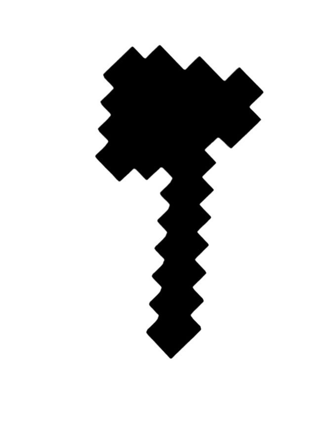 CERO 3D Printed Minecraft Pick Axe Hammer for Kids and Adults (Black PLA)
