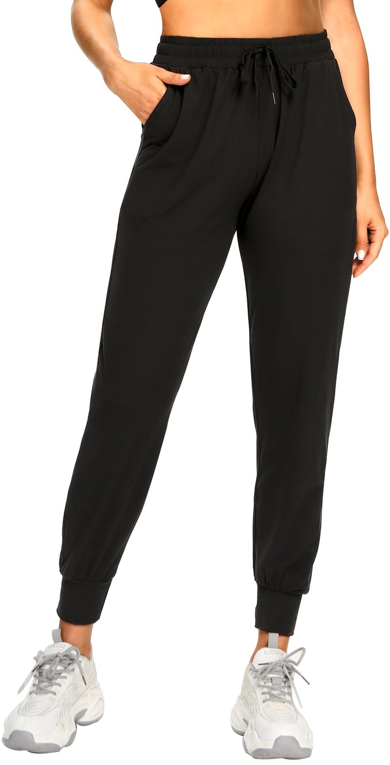 FULLSOFT Sweatpants for Women-Womens Joggers with Pockets Lounge Pants for Yoga Workout Running (Black,Medium) - Image 1