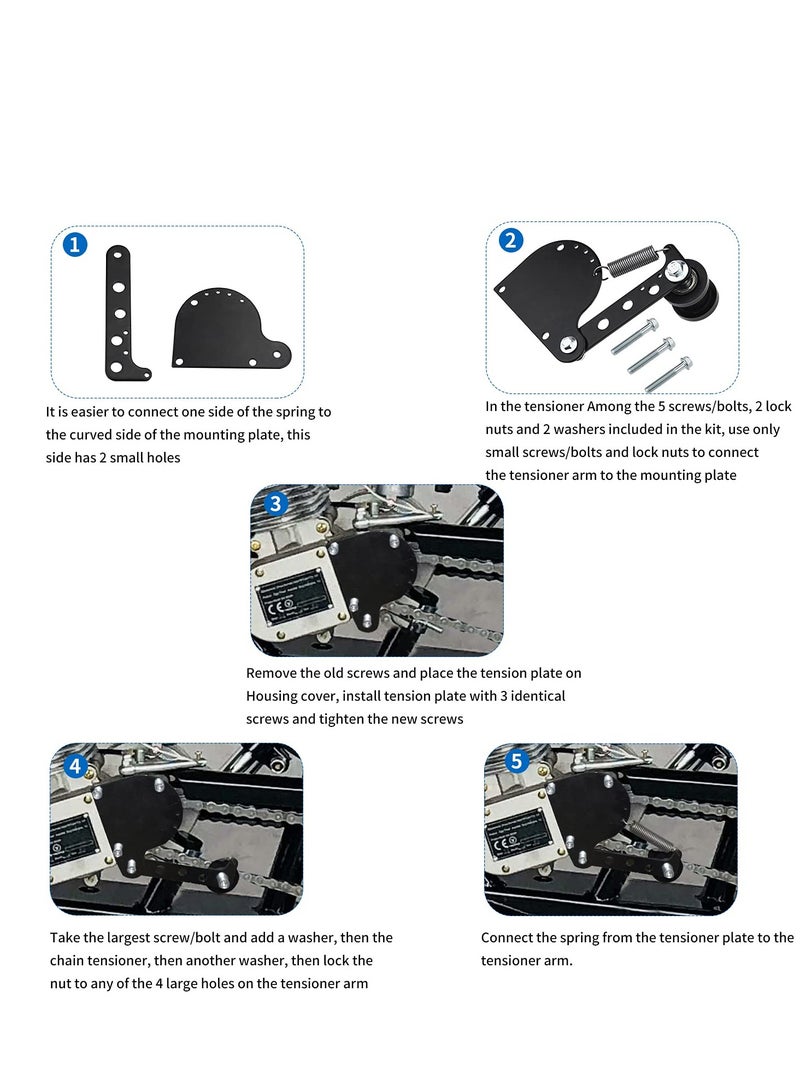 SOLARAE Chain Adjusters for Motorized Bicycles - Effortlessly Maintain Chain Tension, Compatible with 49cc, 66cc, and 80cc Engines - Image 4