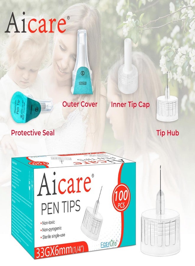 AICARE Pen Tips 33G x 6mm, Universal Fit, 100/bx, Comfortable, Extra-Thin - Image 4