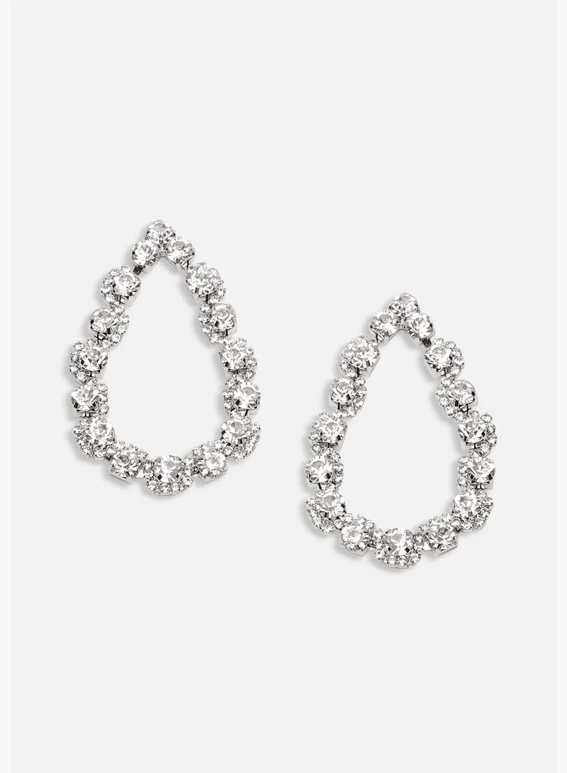 SOHI Silver Plated Party Designer Stone Drop Earring For Women