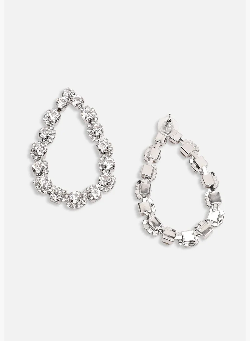 SOHI Silver Plated Party Designer Stone Drop Earring For Women