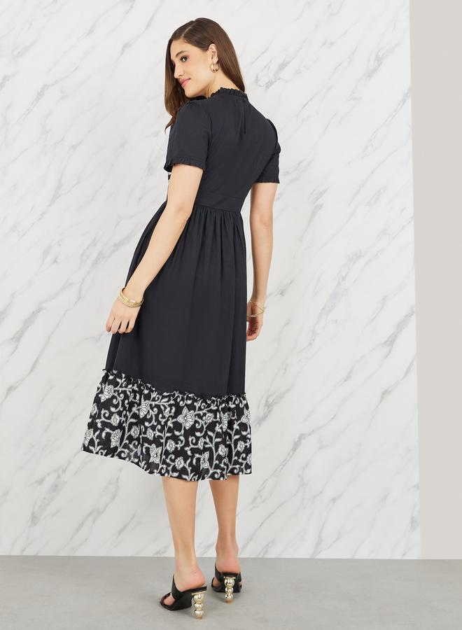 Styli Floral Trim Midi Dress  - Image 4