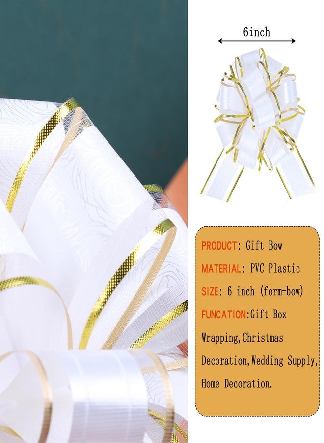 FORBINBO 12 Pieces Rose Pull Bows,6 Inches Pull Bows for Gift Wrapping,Basket and Wedding Decoration,Holiday and Birthday Presents Wrapping Bows,Christmas Bows for Gift Wrapping - Image 2