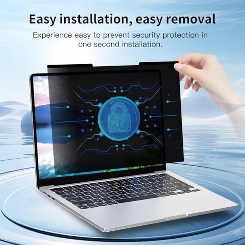 Halloive Magnetic Laptop Privacy Screen for 14 Inch 16:9, Removable Computer Screen Privacy Shield 14" Aspect Privacy Filter Screen Protector for with Lenovo Hp Dell Acer Asus Thinkpad Envy - Image 5