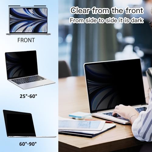 Halloive Magnetic Laptop Privacy Screen for 14 Inch 16:9, Removable Computer Screen Privacy Shield 14" Aspect Privacy Filter Screen Protector for with Lenovo Hp Dell Acer Asus Thinkpad Envy - Image 4