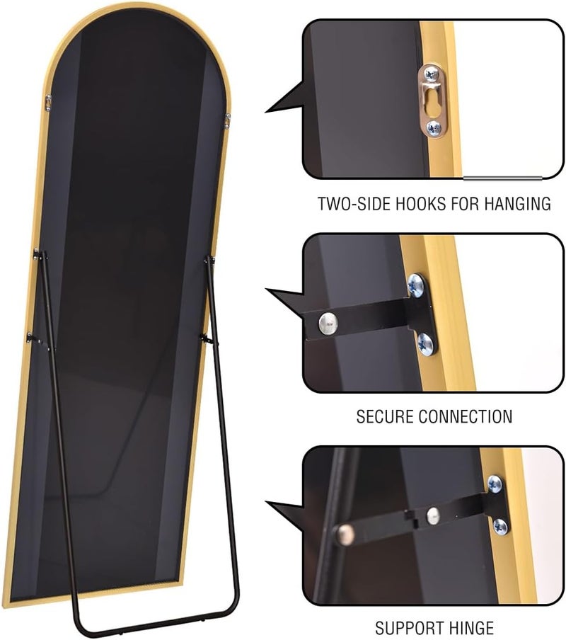 ITSRG Full Length Mirror with Stand, 30"x71" Floor Mirror, Arched Wall Mirror, Gold Arch Mirror - Image 4