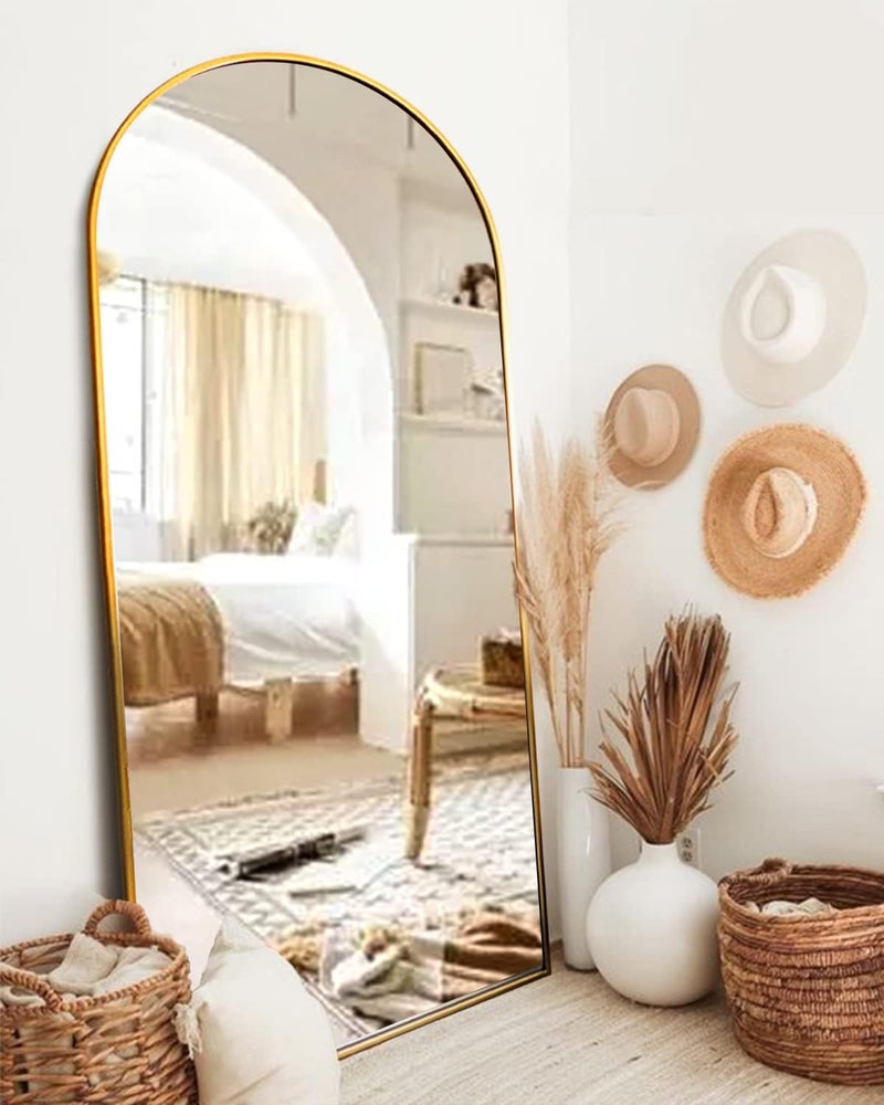 ITSRG Full Length Mirror with Stand, 30"x71" Floor Mirror, Arched Wall Mirror, Gold Arch Mirror - Image 1