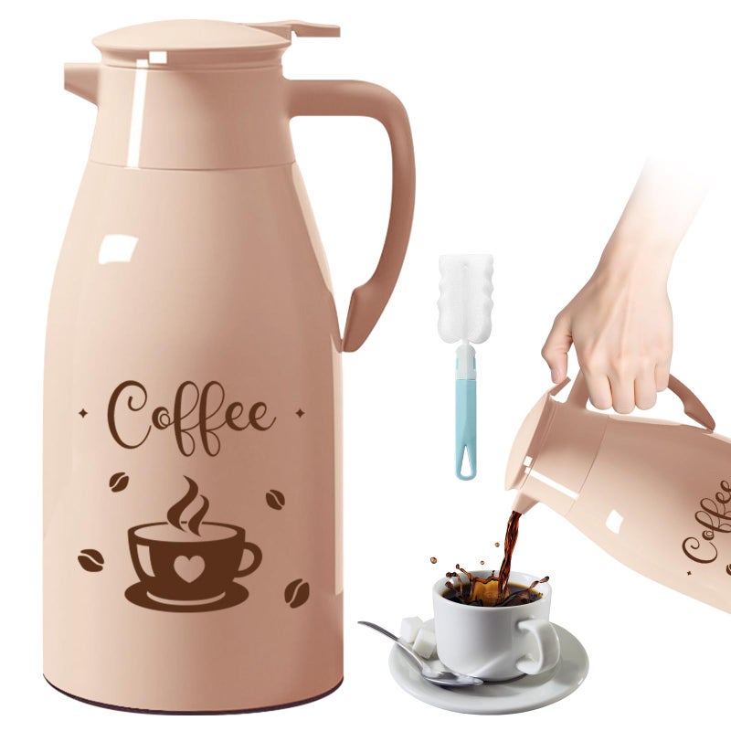 Teeloray 68 oz Hot Drink Dispenser Coffee Bar Accessories Cocoa Drink Dispenser for Keeping Hot Chocolate Bar Supplies Large Thermal Coffee Carafe for Cocoa Chocolate Tea and Water Winter Party Supplies - Image 3