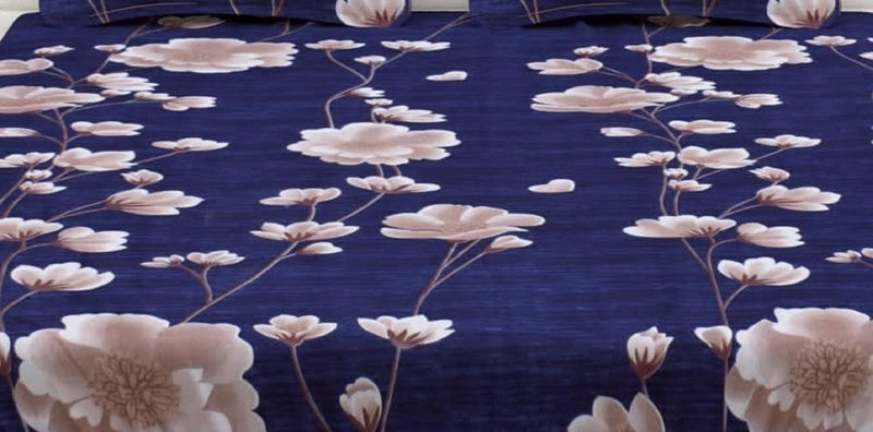 TURIYA 180 TC Microfiber Cloth Printed Double Bed Size Duvet Cover/Rajai Cover/Kambal Cover with Zipper Enclosure (Blue Flower) - Image 2