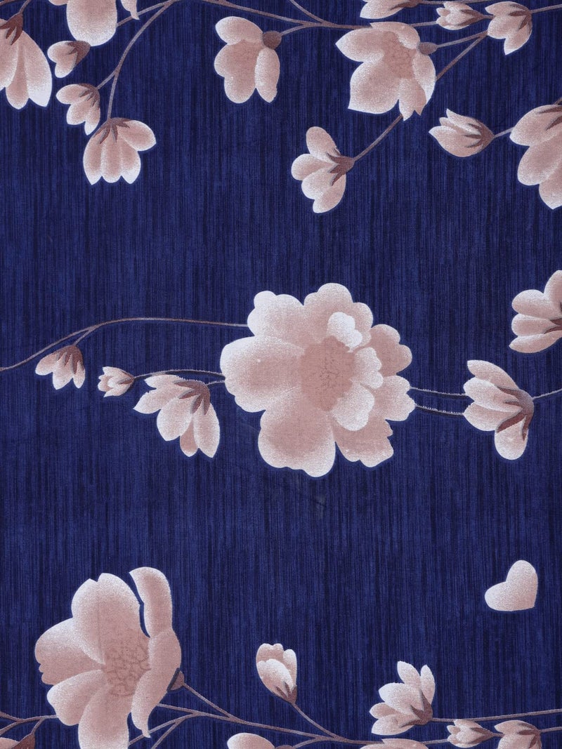TURIYA 180 TC Microfiber Cloth Printed Double Bed Size Duvet Cover/Rajai Cover/Kambal Cover with Zipper Enclosure (Blue Flower) - Image 3