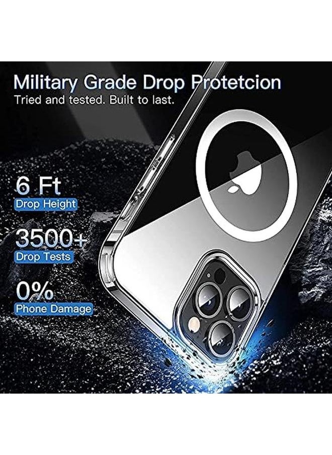 erorex - For Iphone 12 Max Pro 6.7" Wireless Charging Magnetic Mobile Phone Case Ultra Thin Transparent Tpu Flexible Silicone Protective Cover For Magsafe Charger Drop Resistant 12 Pro Max Clear - Image 1