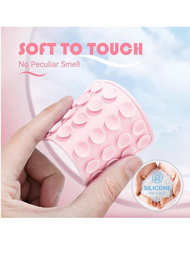 Suction Phone Case Mount, 4Pcs Silicone Phone Suction Grip Compatible with iPhone and Android Cases, Anti-Slip Hands-Free Mobile Accessory Holder, Sticky Phone Grip for Tiktok Videos and Selfies(pink)  - Image 2