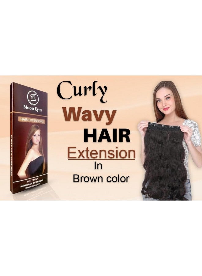 MoonEyes Curly Brown Hair Extension for Women and Girls in 24 inch 5 Clips - Image 3
