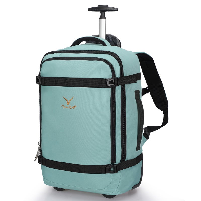 Hynes Eagle Rolling Backpack 42L Backpack with Wheels Airline Approved Carry on Luggage Laptop Travel Suitcase Bag for Women Men Mint Green - Image 1