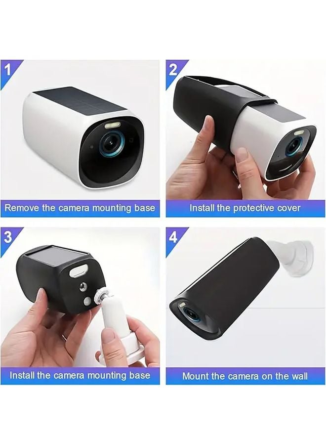 غلاف السيليكون الواقي الأسود لكاميرا الأمان Eufycam 3 S330 - Image 4