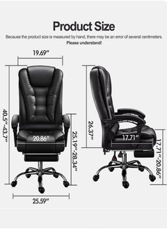 GoldenLike Office Chair Reclining Computer Desk Chairs with Footrest Ergonomic Computer Gaming Chair Leather Executive Office Chair Big and Tall Office Massage Chair Home Office Chair  - Image 3