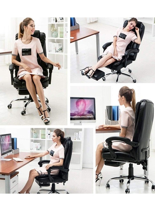 Office Chair Reclining Computer Desk Chairs with Footrest Ergonomic Computer Gaming Chair Leather Executive Office Chair Big and Tall Office Massage Chair Home Office Chair