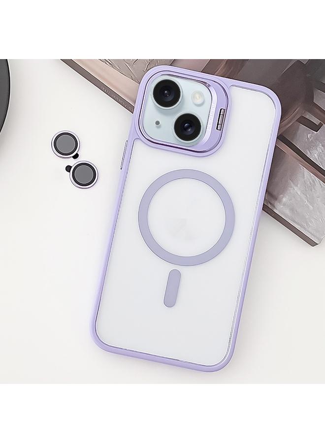 S-TOP Case For iPhone 15 Plus MagSafe Acrylic Hybrid TPU Holder Phone Case with Lens film - Image 1