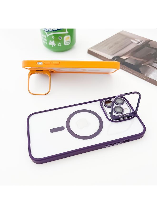 S-TOP Case For iPhone 15 Plus MagSafe Acrylic Hybrid TPU Holder Phone Case with Lens film - Image 3