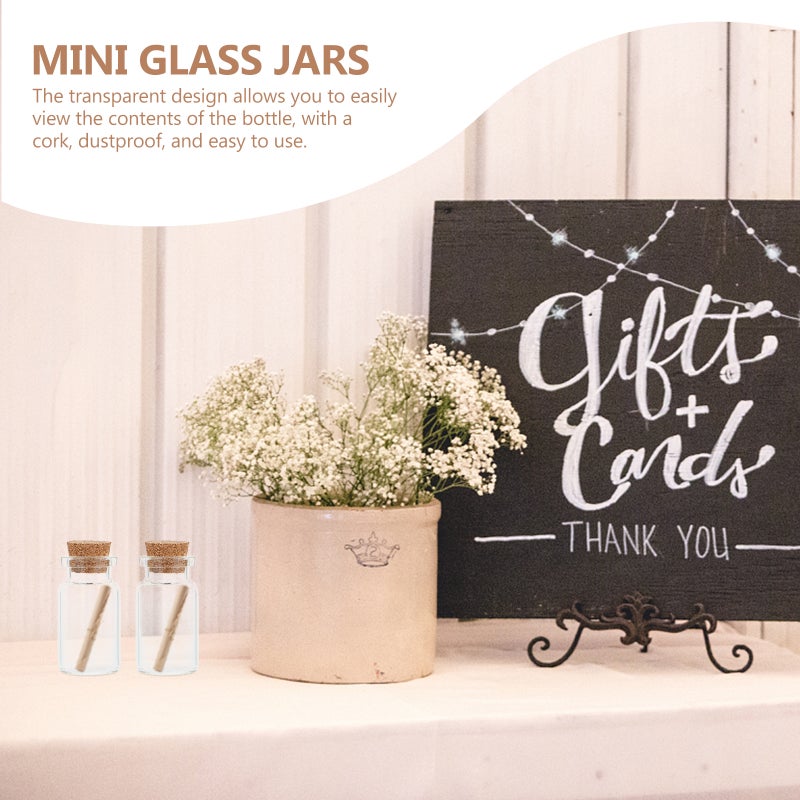 30pcs DIY Wishing Transparent Drift Bottles Jars with Wood Stoppers - Image 2