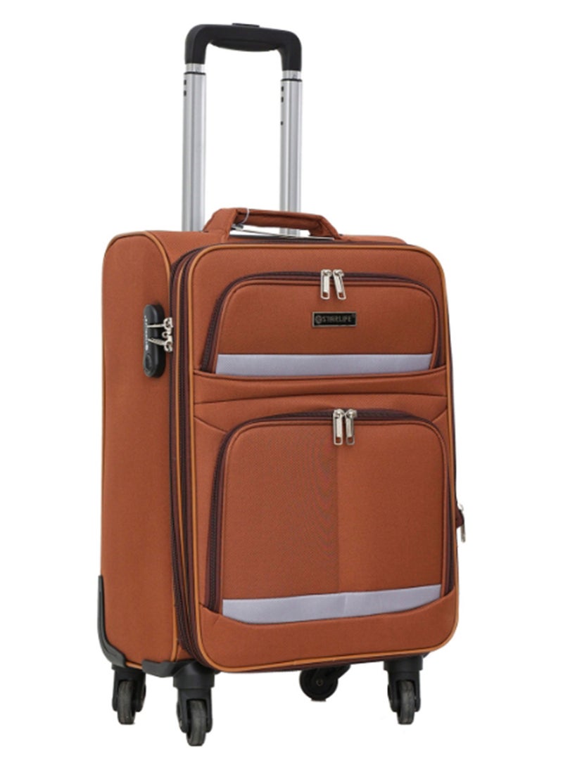 ستار لايف حقيبة سفر بمقصورة قماشية ذات 4 عجلات ذات جوانب ناعمة مع قفل رقم 20 بوصة