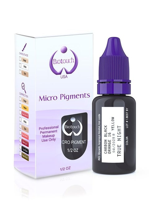 Eyebrow Pigment For Eyebrows Brows Micro pigments Microblading pigments PMU Machine Use Medical Grade No Mixing eyebrow pigment for shading For Professionals Only 15ml True Night