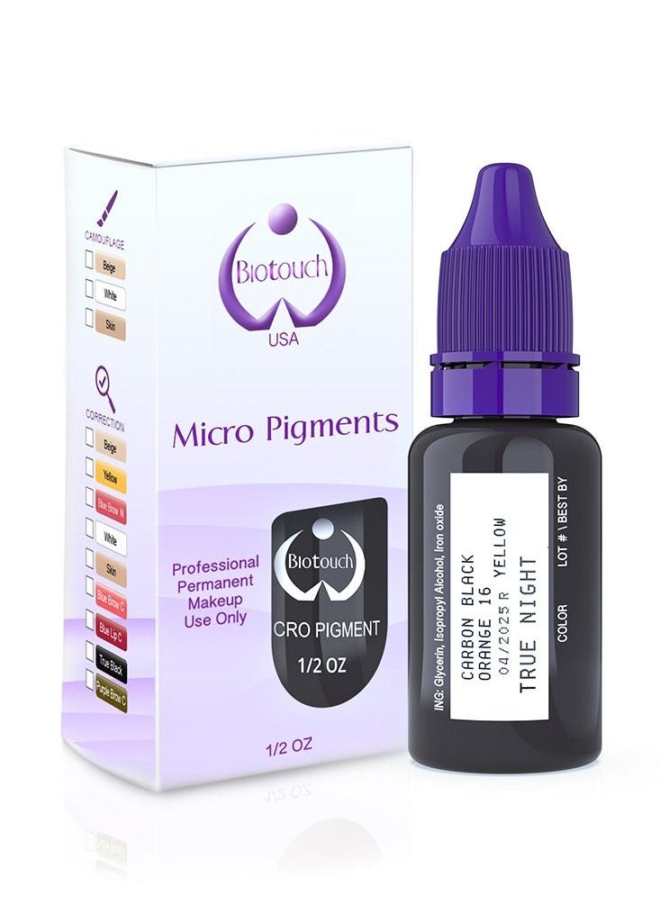 Eyebrow Pigment For Eyebrows Brows Micro pigments Microblading pigments PMU Machine Use Medical Grade No Mixing eyebrow pigment for shading For Professionals Only 15ml True Night