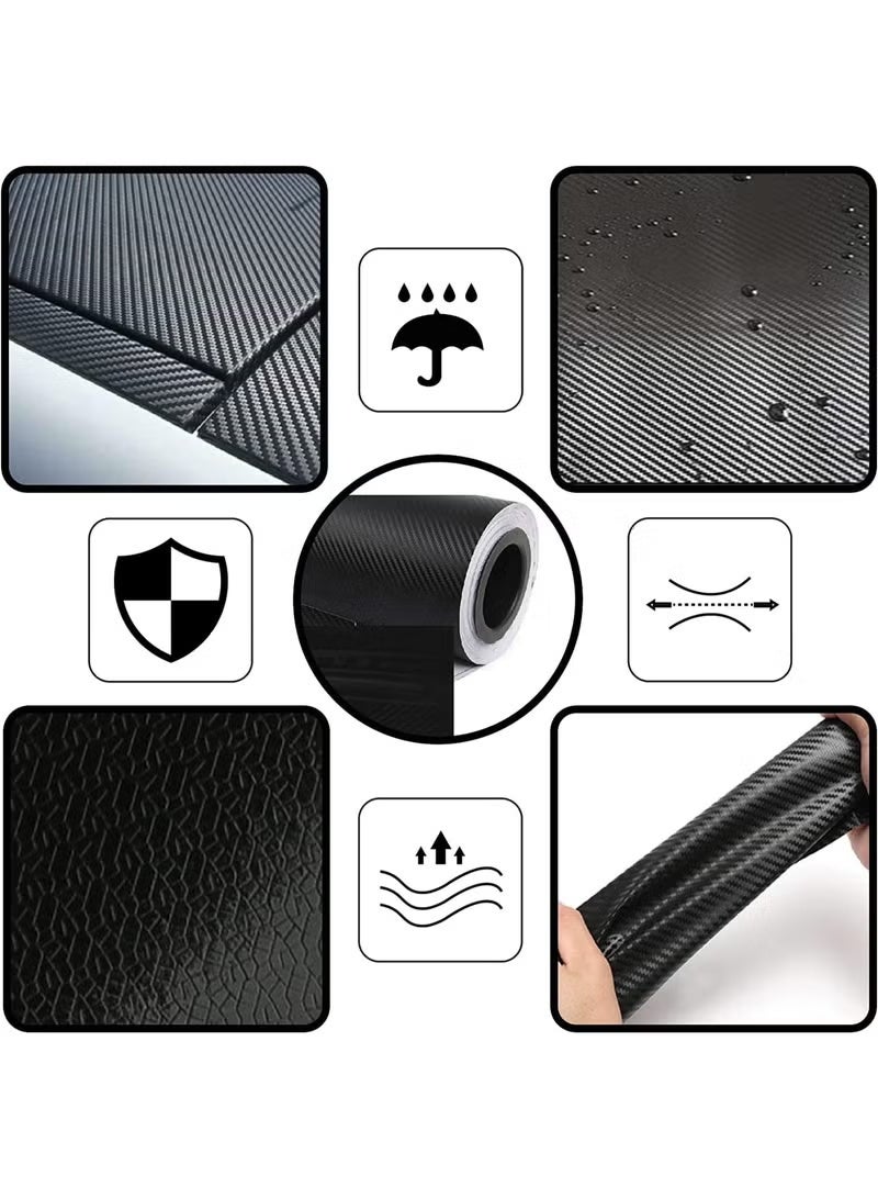 Automotive Film, Black 7D Carbon Fiber Vinyl Wrap Roll 1ft x 5ft, Ultra Gloss Car Wrap Film, Bubble-free Air Release Technology, Automobile Motorcycle DIY Interior Appearance - Image 5