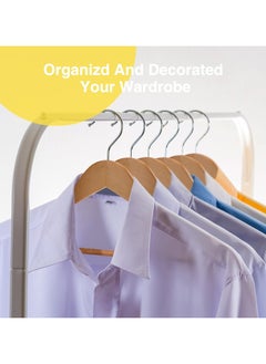 CityRiya-Long Wooden Hangers 60 Pack Natural Wood Clothes Hangers Heavy Duty Coat Hangers Non Slip for Jacket, Shirt, Pants and Suit Premium Solid Clothes Robe Hangers Dress Hangers for Closet  - Image 5