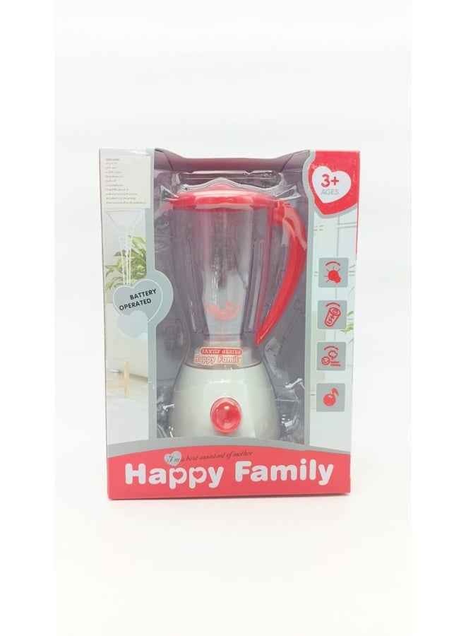 Genetic Happy Family Battery Operated Toy Blender for Kids – Red & White - Image 1