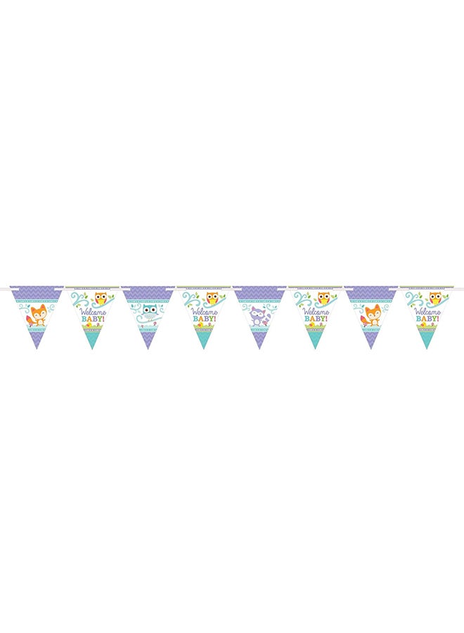 Amscan Woodland Welcome Baby Pennant Banner, Baby Shower Party Supplies