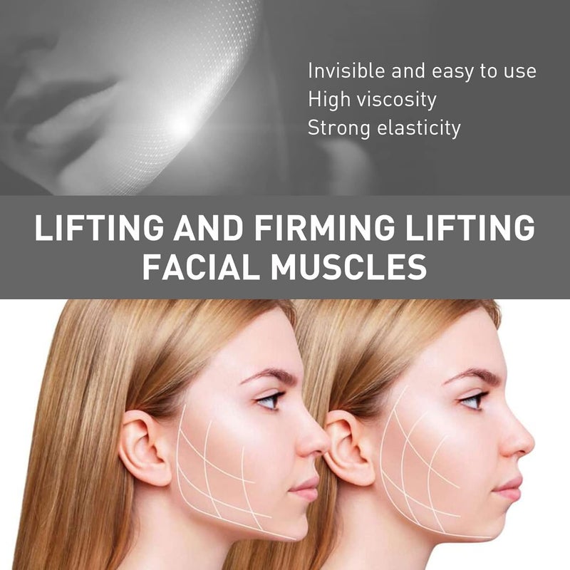 ADRAMA 40 Patch V shaped Mask Invisible Tape Soft Elastic Face Adhesive Tape Lifting Firming Instant Wrinkle Stickers Elasticity Makeup Tape for Eyes Neck Transparent Instant Face Lift - Image 3