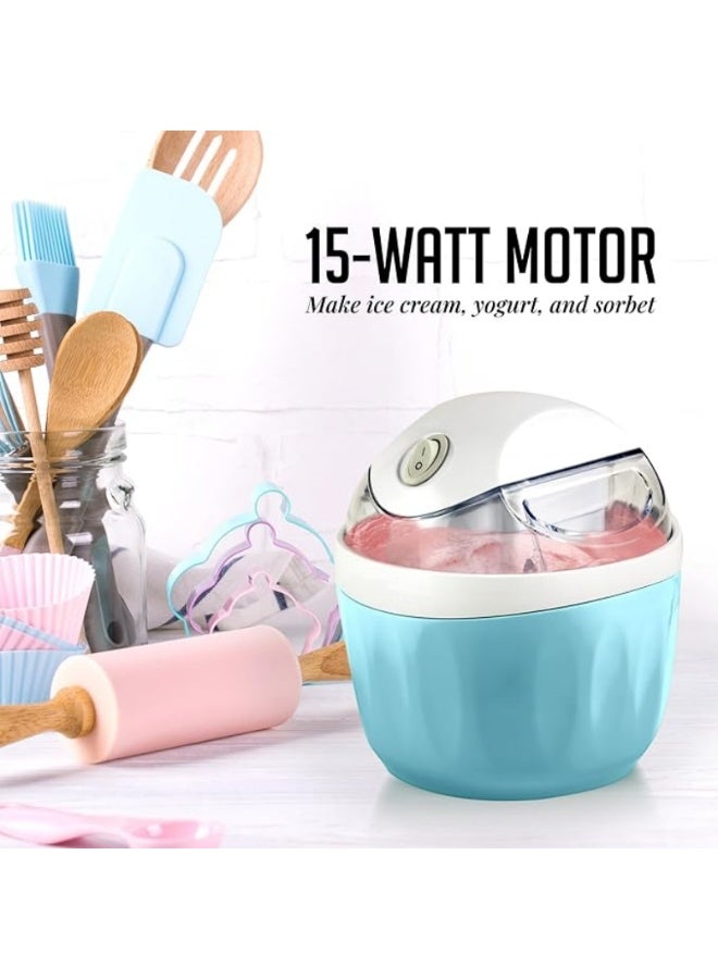 M MIAOYAN This electric ice cream maker, equipped with an easy lock, makes healthy homemade frozen yogurt, sorbet, and gelato. A mini kitchen appliance, it's the perfect choice for summer desserts for kids. - Image 5