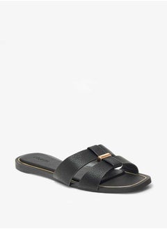 Celeste Women's Textured Slip-On Sandals with Metal Accent  - Image 1