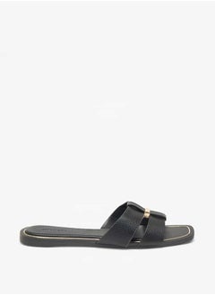 Celeste Women's Textured Slip-On Sandals with Metal Accent  - Image 3
