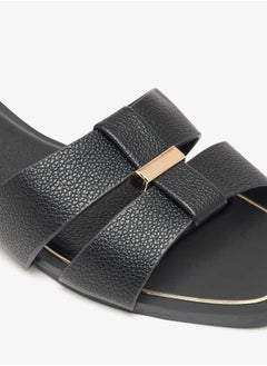 Celeste Women's Textured Slip-On Sandals with Metal Accent  - Image 5