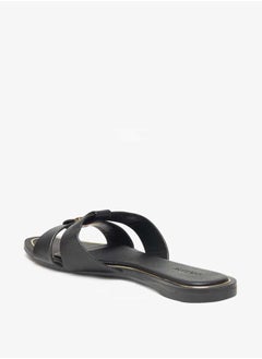 Celeste Women's Textured Slip-On Sandals with Metal Accent  - Image 2