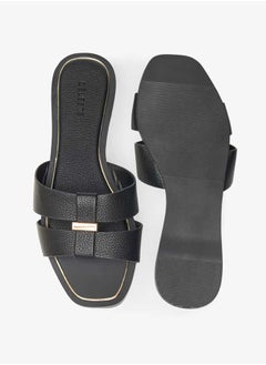 Celeste Women's Textured Slip-On Sandals with Metal Accent  - Image 4