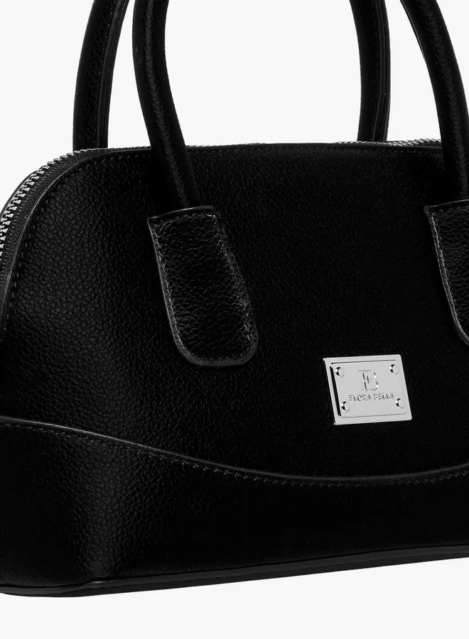 Flora Bella By Shoexpress Textured Crossbody Bag with Detachable Strap and Zip Closure