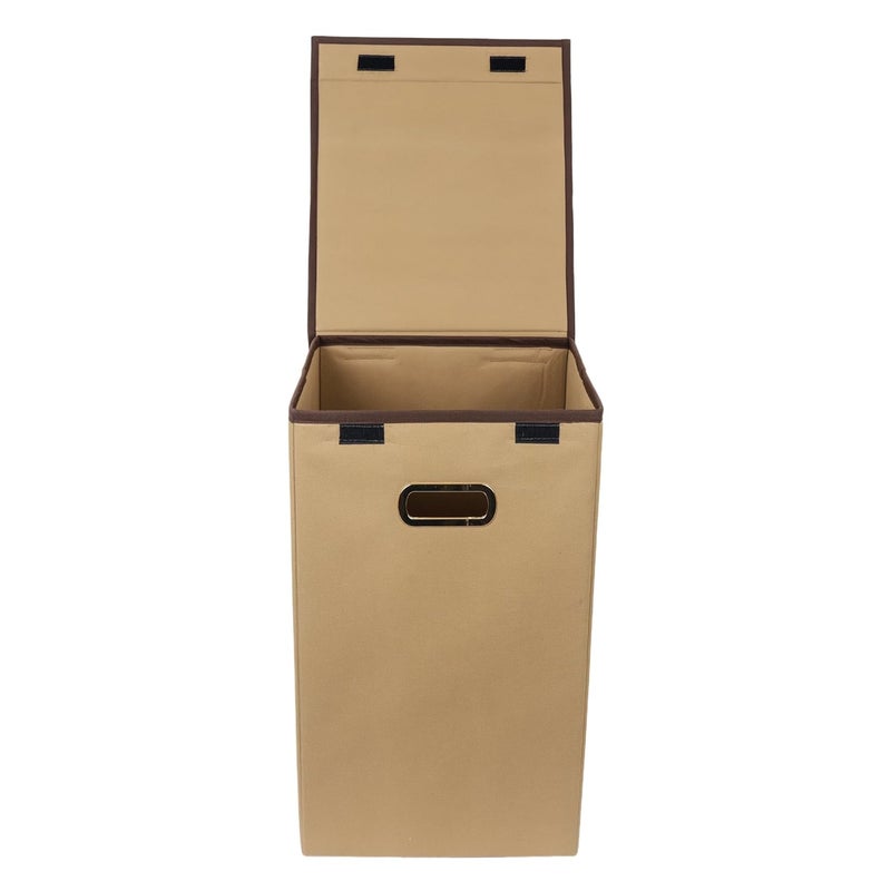 SHREY CREATION Shrey Creation Non Woven Foldable 68 Ltrs Laundry BagStorage BasketBin with Lid and Handle for Washing Clothes for Dirty Dress Pack of 1 Colour Beige  - Image 3