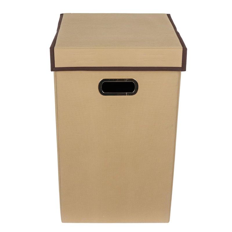 SHREY CREATION Shrey Creation Non Woven Foldable 68 Ltrs Laundry BagStorage BasketBin with Lid and Handle for Washing Clothes for Dirty Dress Pack of 1 Colour Beige  - Image 1