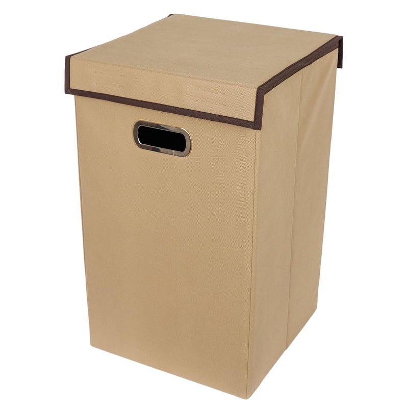 SHREY CREATION Shrey Creation Non Woven Foldable 68 Ltrs Laundry BagStorage BasketBin with Lid and Handle for Washing Clothes for Dirty Dress Pack of 1 Colour Beige  - Image 2