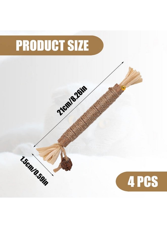 KINBOM 4pcs Cat Chew Toys Natural Silvervine Cat Dental Chew Sticks Cleaning Teeth Chew Catnip Toys for Cat Treat Cat Lick - Image 2