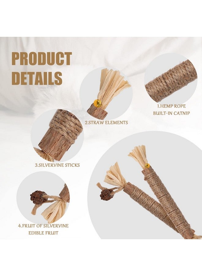 KINBOM 4pcs Cat Chew Toys Natural Silvervine Cat Dental Chew Sticks Cleaning Teeth Chew Catnip Toys for Cat Treat Cat Lick - Image 4