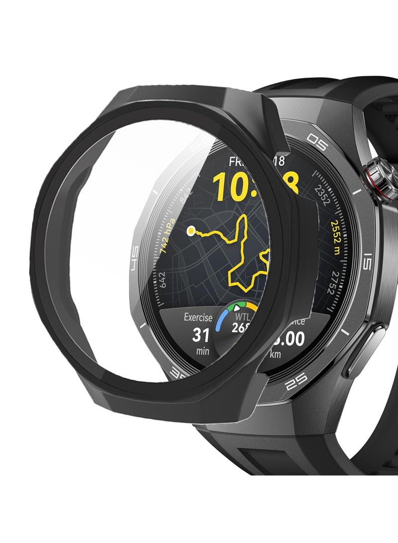 Case Compatible with Huawei Watch GT5 PRO 46 mm 9H Hardness 360 degrees All-Round Protective Case Built-in Glass Scratch-Resistant PC Screen Protector Case Cover (Black) - Image 1