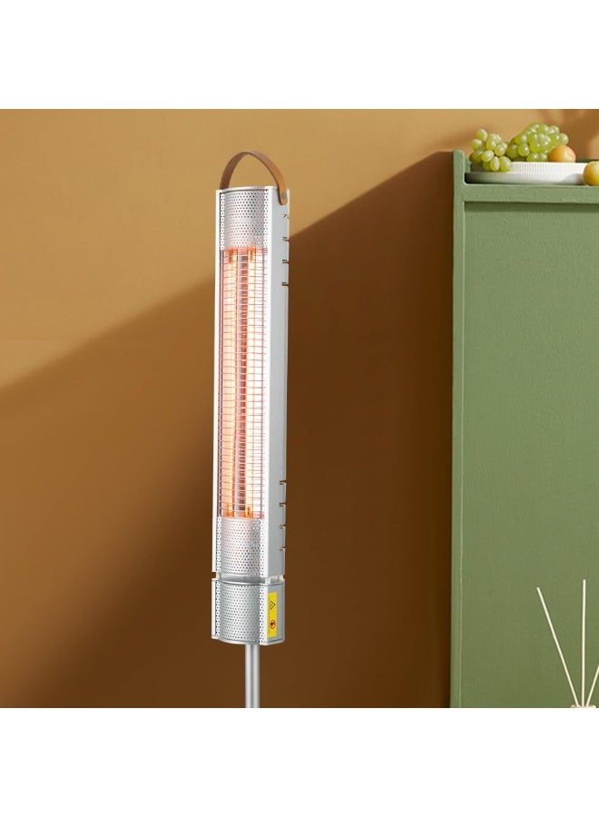 7MD سخان كهربائي بالأشعة تحت الحمراء، 1500 واط تسخين فوري، تصميم قائم مقاوم للماء IP65، سخان داخلي وخارجي موفر للطاقة مع جهاز تحكم عن بعد، تشغيل آمن وصامت - Image 4